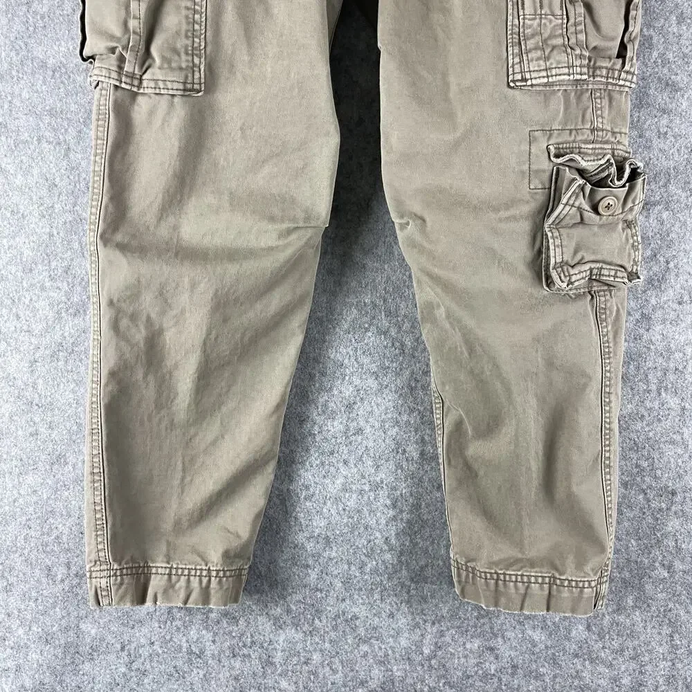 VTG Abercrombie Fitch Cargo Pants Mens 28x27 Beige Loose Paratrooper Y2K Utility